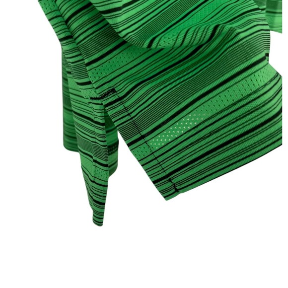 Adidas Golf Polo Shirt Men’s SMALL PrimeGreen Snap Button Stripe Short Sleeve - Picture 11 of 14